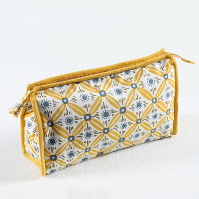 RATAN CART Mustard Star Toiletry Kit Pouch