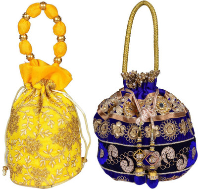 Sunesh Creation Embroidered Potli Bag Gift for Wedding & Other Occasion Potli