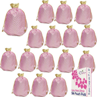 Dulhan Enterprises 15 Pc Large size potli for festival gifting| Women handbag Purse by Dulhan Potli(Pack of 15)
