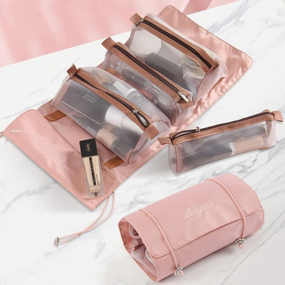 Adhunyk 4 in 1 Travel Toiletry Makeup Cosmetic Organizer Pouch Bag Travel Storage Cosmetic Bag