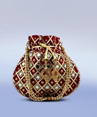 lookingfab Potli Matka-03(Maroon) Potli