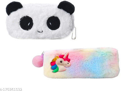 Dayzee Set oF Panda And unicorn Pouch For Kids Stationary/ Cosmetic Pouch For Girls Pouch(Pack of 2)