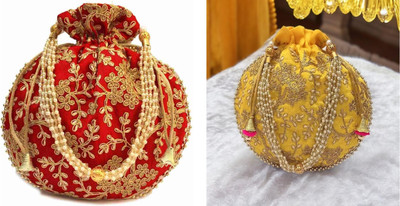 NS enterprises Red::Yellow Potli(Pack of 2)