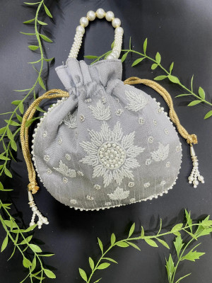 byra Heavy Pearl Handwork Potli Bag Potli