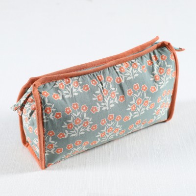 RATAN CART Light Green Floral Toiletry Kit Pouch