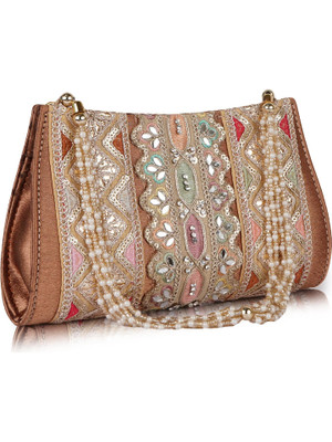 PLANX Classy Fancy Embroidery Traditional Design Wedding Party Potli Purse For Women Potli
