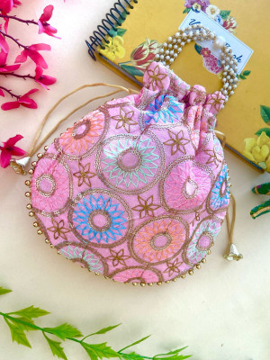 byra Round Sequence Work Potli Bag Potli