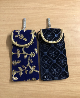 AASMA Embroidered Velvet Mobile Pouch Combo For Girls and Women Mobile Pouch(Pack of 2)