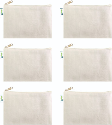 Vantagekart Stylish Canvas Pencil Case : Cosmetics - Zippered Travel Pouch Wristlet(Pack of 6)
