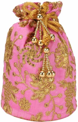 LONGING TO BUY Fantastic Silk Indian Ethnic Potli Bag with Handicraft work Potli