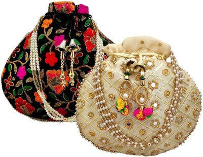 JIVON MATKA COMBO (BLACK,GOLD) NO.8 Potli(Pack of 2)