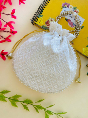 byra Lucknow Chikankari Eid Potli Bag Potli