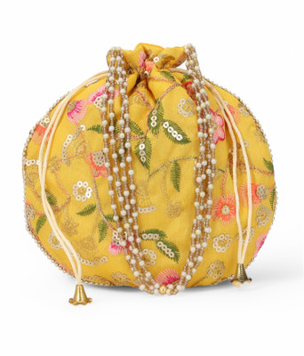 AW Trendz Embroidered Pearl Handle Potli Bag for Women & Girls – Wedding & Party Wear Potli