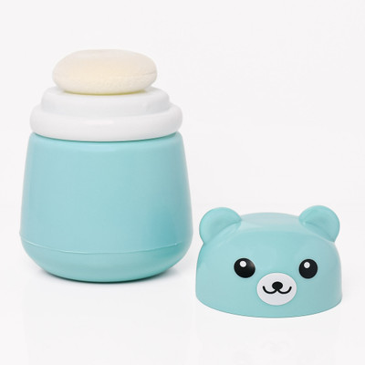The Little Lookers Portable Baby Powder Puff with Box Holder Container for Newborn & Kids(Blue)