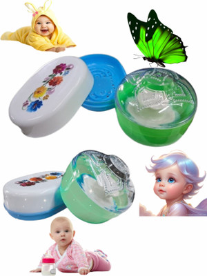DOCTORGENTLE Baby Powder (Fresh Feel - 200 g) Powder Puff With Soap Box Multi Colour(Multicolor)