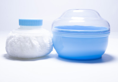 nvisan Soft-Feel Blue Powder Puff with Box Holder Container(Blue)