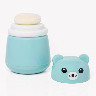 CrazzyShopperz Portable Baby Powder Puff with Box Holder Container for Newborn & Kid(Blue)
