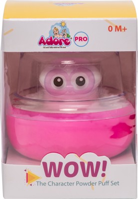 Adore Wow! The Character Powder Puff set - Imported Fluffy Fur - BPA Free - Super Soft(Pink)