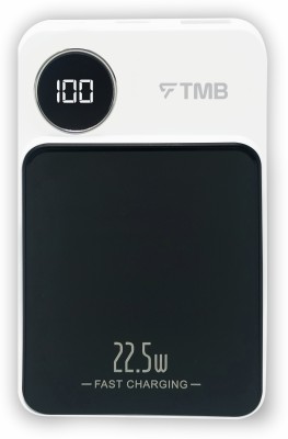 TMB 5000 mAh 22.5 W Wired & Wireless With MagSafe Compact Pocket Size Power Bank(White, Lithium Polymer, Quick Charge 3.0, Power Delivery 3.0 for Mobile)