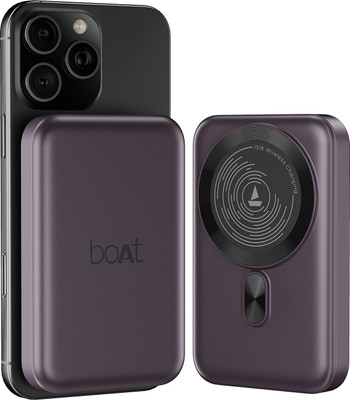 boAt 10000 mAh 22.5 W Wired & Wireless With MagSafe Power Bank(Purple, Lithium Polymer, Power Delivery 3.0, Quick Charge 3.0, Fast Charging for Mobile, Tablet)