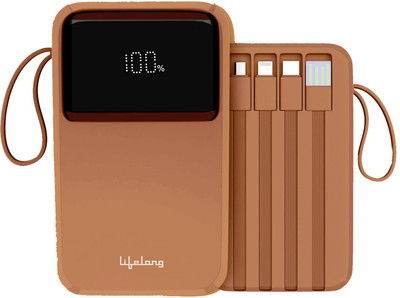 Lifelong 20000 mAh 22.5 W Slim Pocket Size Power Bank(Rust Orange, Lithium-ion, Power Delivery 3.0, Quick Charge 3.0 for Earbuds, Mobile, Smartwatch)