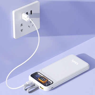 Unix 10000 mAh 30 W Compact Pocket Size Power Bank(White, Lithium Polymer, Quick Charge 3.0 for Mobile)