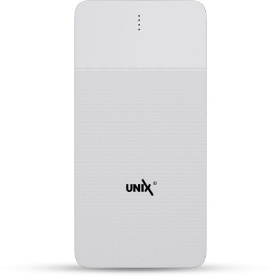 Unix 10000 mAh 18 W Compact Pocket Size Power Bank(White, Lithium Polymer, Fast Charging for Mobile)