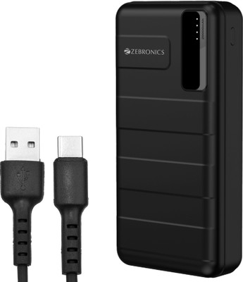 ZEBRONICS 20000 MAh Power Bank (22.5 W, Fast Charging)  (Black, Lithium Polymer) For Rs. 999 @ 62 %