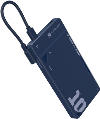 Portronics 10000 mAh 22.5 W Compact Power Bank(Blue, Lithium, Fast Charging for Mobile)