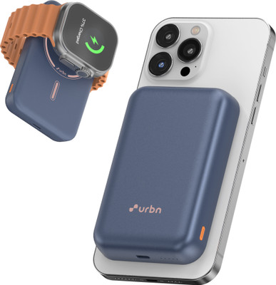URBN 10000 mAh 20 W Wired & Wireless With MagSafe Compact Pocket Size Power Bank(Blue, Lithium Polymer, Fast Charging for Mobile, Earbuds, Smartwatch)
