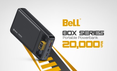 BELL 20000 mAh 15 W Slim Pocket Size Power Bank(Black, Lithium Polymer, Fast Charging for Mobile, Earbuds, Tablet)