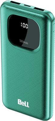 BELL 12000 mAh 22.5 W Power Bank(Green, Lithium Polymer, Fast Charging for Mobile)