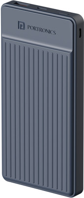 Portronics 10000 mAh 12 W Slim Power Bank(Dark Blue, Lithium Polymer, Fast Charging for Mobile, Tablet)