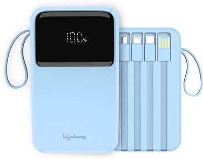 Lifelong 10000 mAh 22.5 W Compact Pocket Size Power Bank(Blue, Lithium Polymer, Fast Charging for Mobile, Earbuds, Smartwatch, Speaker, Tablet)