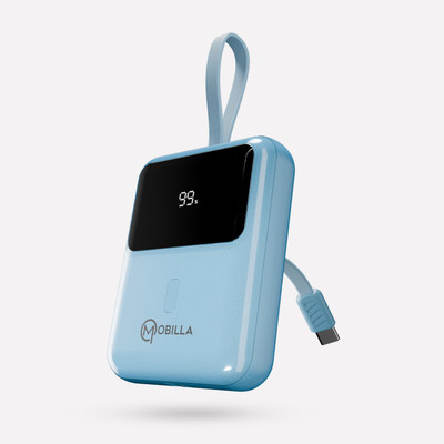 Mobilla 10000 mAh 22.5 W Compact Pocket Size Power Bank(Blue, Lithium-ion, Power Delivery 3.0, Quick Charge 3.0 for Mobile, Earbuds, Smartwatch, Smartband, Speaker)