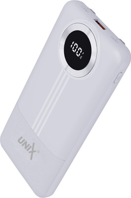 Unix 10000 mAh 22.5 W Compact Pocket Size Power Bank(White, Lithium Polymer, Power Delivery 3.0 for Mobile)