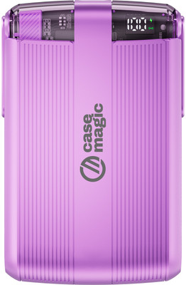 Case-Magic 10000 mAh 22.5 W Wired & Wireless Compact Pocket Size Power Bank(Purple, Lithium Polymer, Fast Charging for Mobile, Trimmer, Tablet, Earbuds)