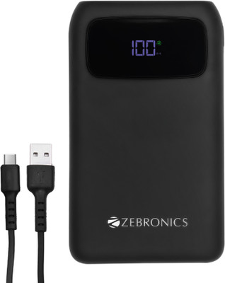 ZEBRONICS 10000 mAh 22.5 W Wireless Slim Power Bank(Black, Lithium Polymer, Fast Charging for Mobile, Tablet)