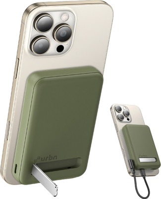 URBN 10000 mAh 20 W Wired & Wireless With MagSafe Nano Pocket Size Power Bank(Green, Lithium, Fast Charging for Earbuds, Mobile, Smartwatch, Smartband, Trimmer)