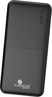 Kratos 10000 mAh 12 W Compact Pocket Size Power Bank(Black, Lithium Polymer, Fast Charging for Mobile, Earbuds, Speaker, Trimmer, Tablet)