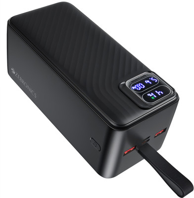 ZEBRONICS 50000 MAh 22.5 W Slim Power Bank  (Black, Lithium Polymer, Fast Charging, Quick Charge 3.0 For Rs. 2999 @ 50 %