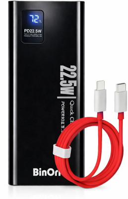 Binori 60000 mAh 22.5 W Compact Pocket Size Power Bank(Black, Lithium Polymer, Fast Charging for Earbuds, Mobile, Smartwatch, Smartband, Speaker, Tablet, Trimmer)