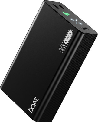 boAt 20000 mAh 65 W Compact Pocket Size Power Bank(Onyx Black, Lithium Polymer, Fast Charging, Quick Charge 3.0 for Laptop, Mobile, Tablet)