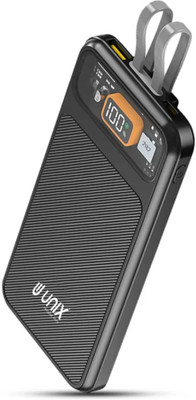 Unix 10000 mAh 30 W Mini Pocket Size Power Bank(Black, Lithium Polymer, Fast Charging for Mobile)