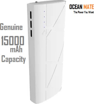 OCEAN MATE 15000 mAh Power Bank(White, Lithium-ion, for Mobile)