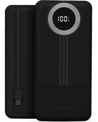 OneLife 10000 mAh 22.5 W Compact Pocket Size Power Bank(Black, Lithium Polymer, Fast Charging for Tablet, Mobile, Smartwatch, Trimmer)