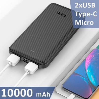 GUG 10000 mAh 10 W Slim Pocket Size Power Bank(MX09 Dual USB Charger 10000mAH Fast Charging Powerbank, Lithium Polymer, Fast Charging for Mobile, Earbuds, Tablet)