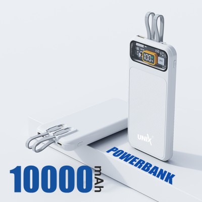 Unix 10000 mAh 30 W Compact Pocket Size Power Bank(White, Lithium Polymer, Quick Charge 3.0 for Mobile)