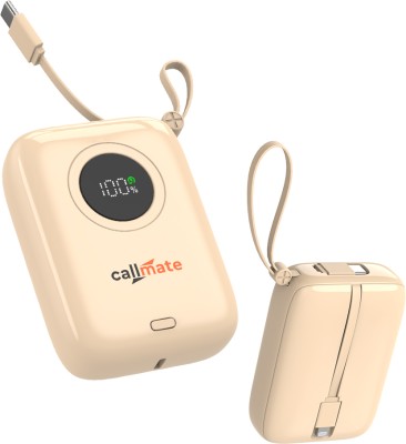 Callmate 10000 mAh 23 W Nano Pocket Size Power Bank(Beige, Lithium-ion, Fast Charging, Power Delivery 3.0, Quick Charge 3.0 for Mobile, Tablet, Earbuds, Smartwatch, Speaker, Trimmer)