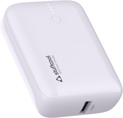 STUFFCOOL 10000 mAh 20 W Power Bank(White, Lithium-ion, Power Delivery 2.0, Quick Charge 3.0 for Mobile)
